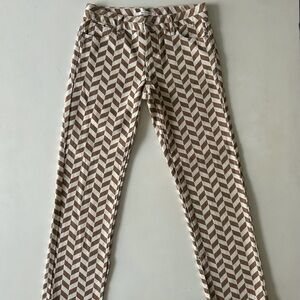 PacSun Chevron Herringbone Print Jeans size 24 - Brown & Cream Geometric Denim